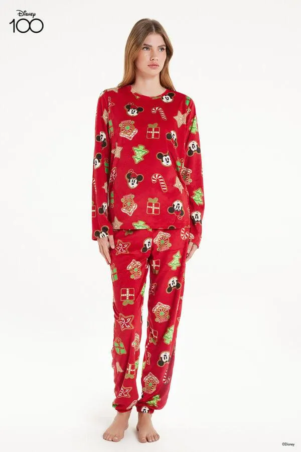Pigiama Lungo in Micropile Stampa Disney