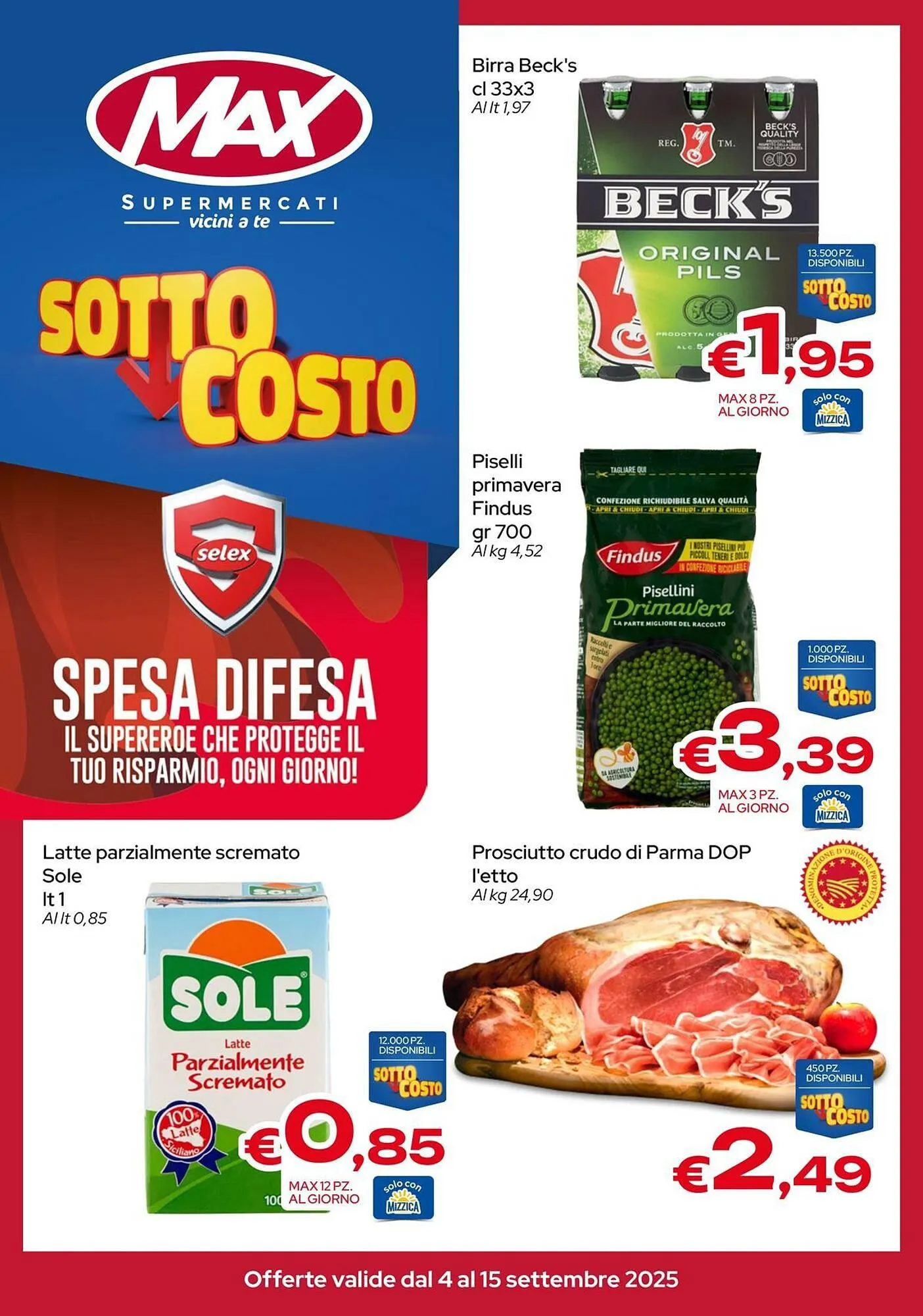 Volantino MAX Supermercati da 4 settembre a 15 settembre di 2025 - Pagina del volantino 1