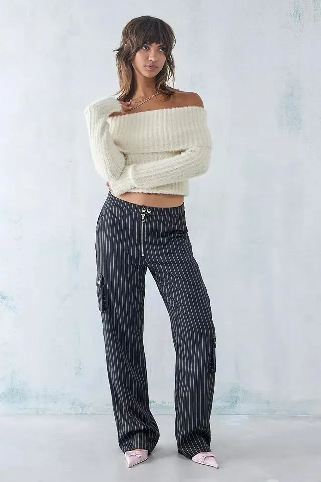 Daisy Street Pantaloni cargo svasati gessati