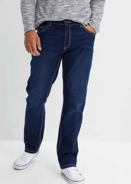 Jeans elasticizzati con cotone riciclato loose fit, straight