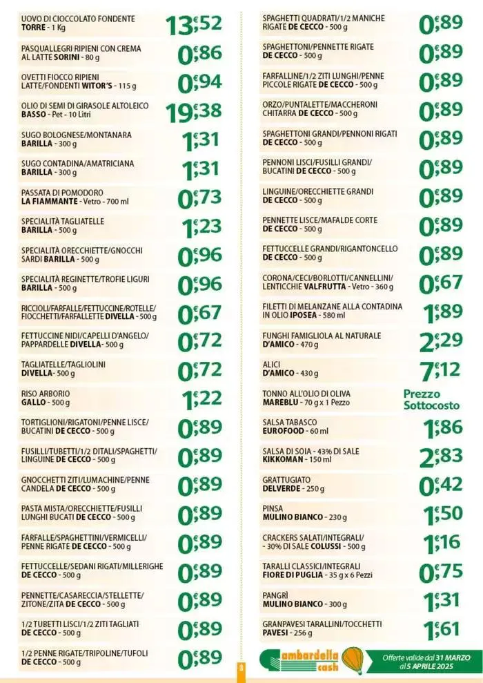 Sottocosto da 31 marzo a 5 aprile di 2025 - Pagina del volantino 3
