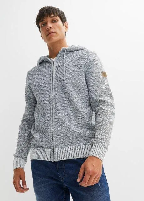 Cardigan con cappuccio e cotone biologico