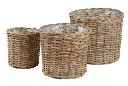 Planter basket SANSEBIE D40/33/25 kubu natural 3pcs/set