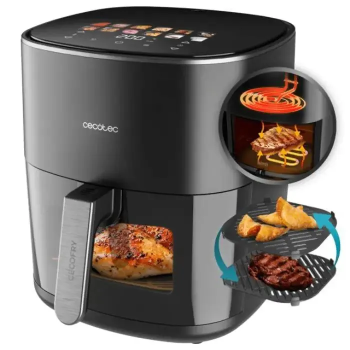 Cecofry&grill duoheat 6500 friggitrice ad aria con doppia resistenza 6,5 litri 2200 w