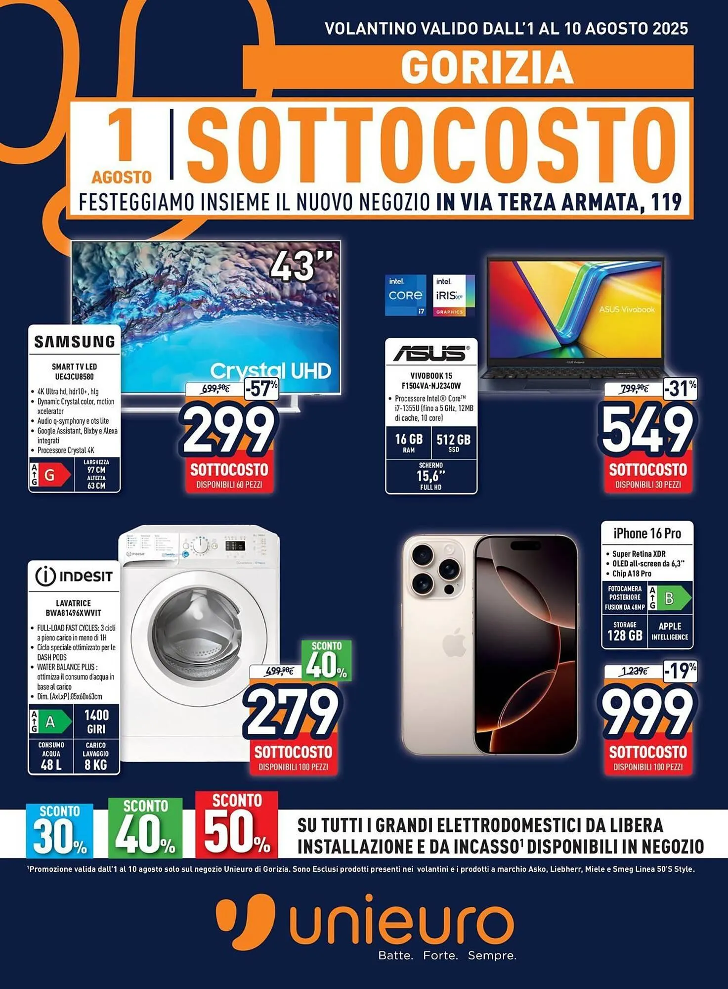 Volantino Unieuro da 1 agosto a 10 agosto di 2025 - Pagina del volantino 1