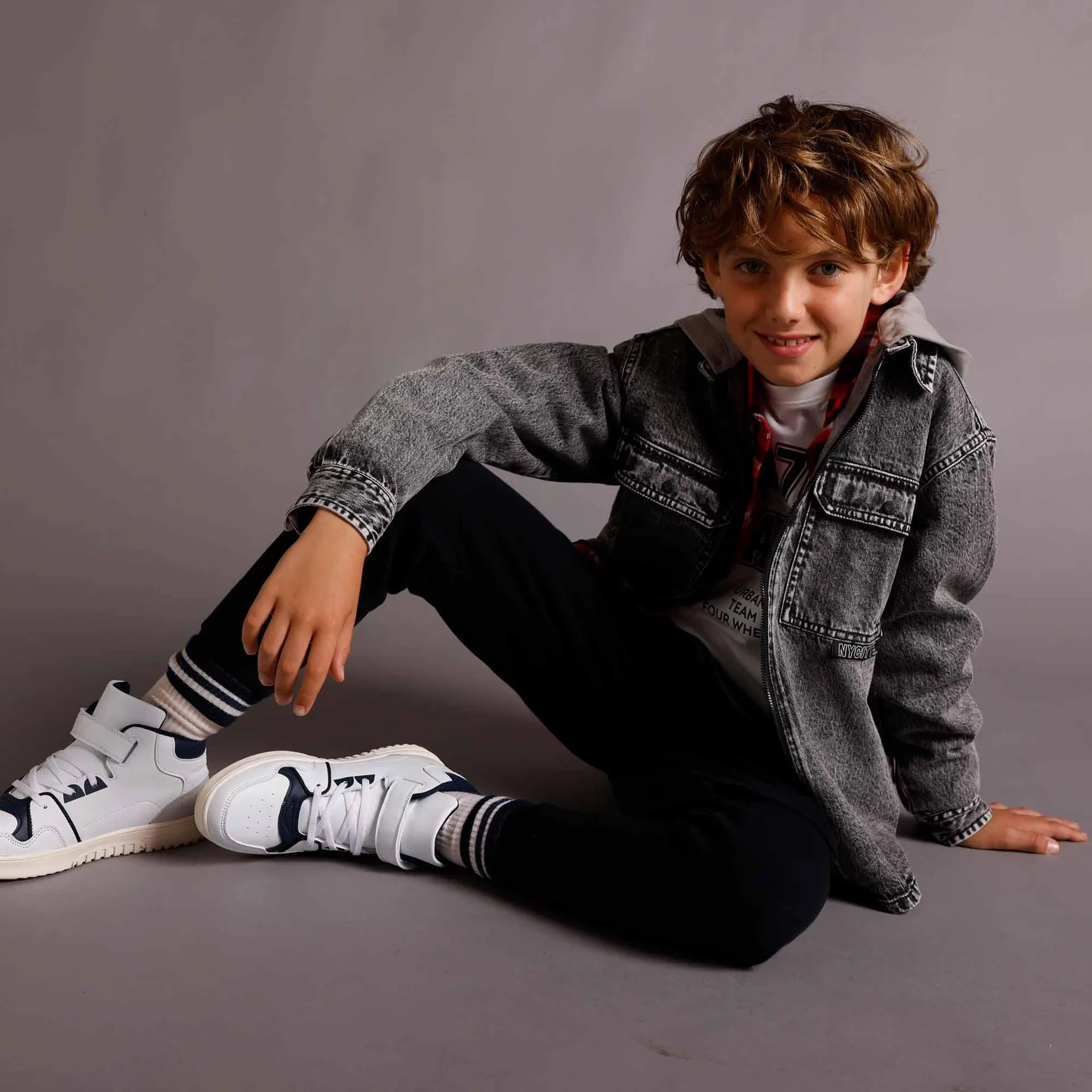 Camicia in jeans da bambino, nero