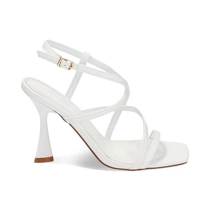 Sandali bianchi, tacco 9,5 cm
