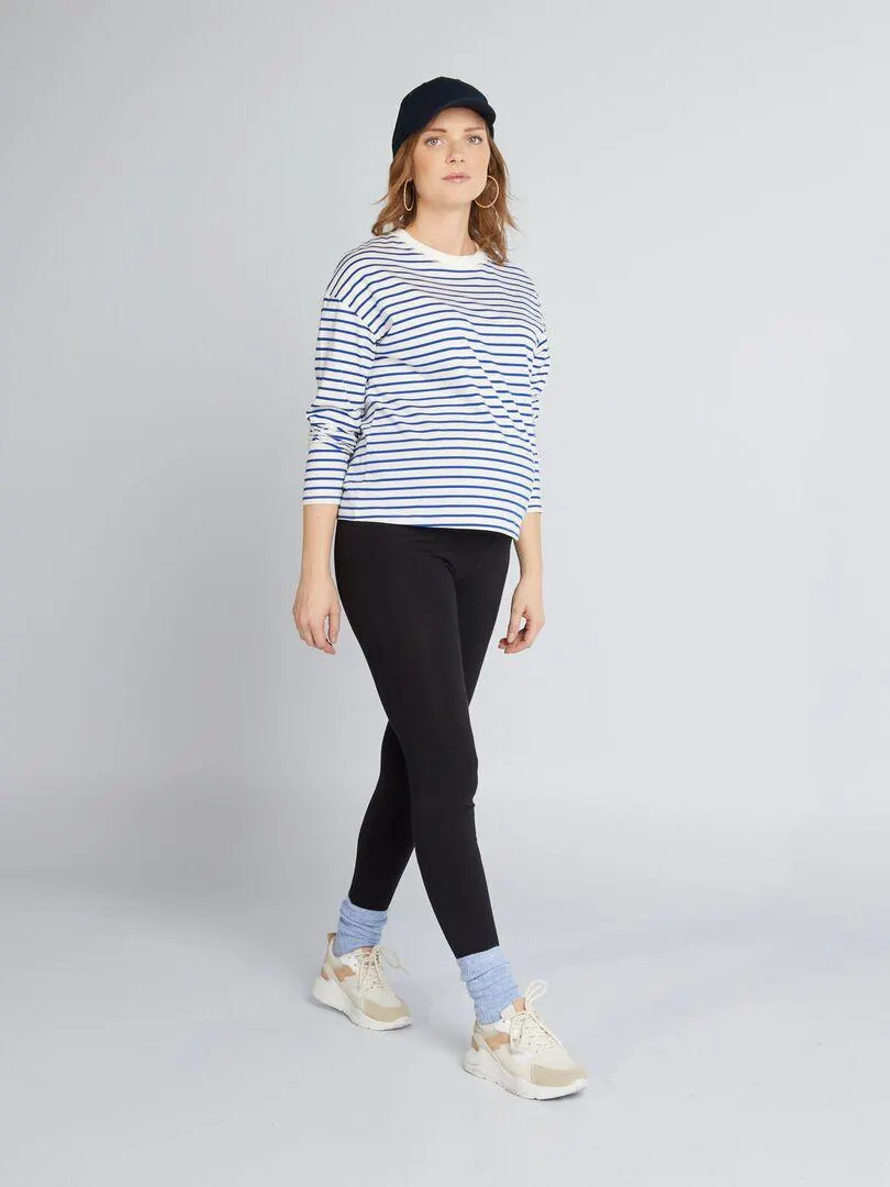 Leggings premaman lunghi in jersey tinta unita - nero