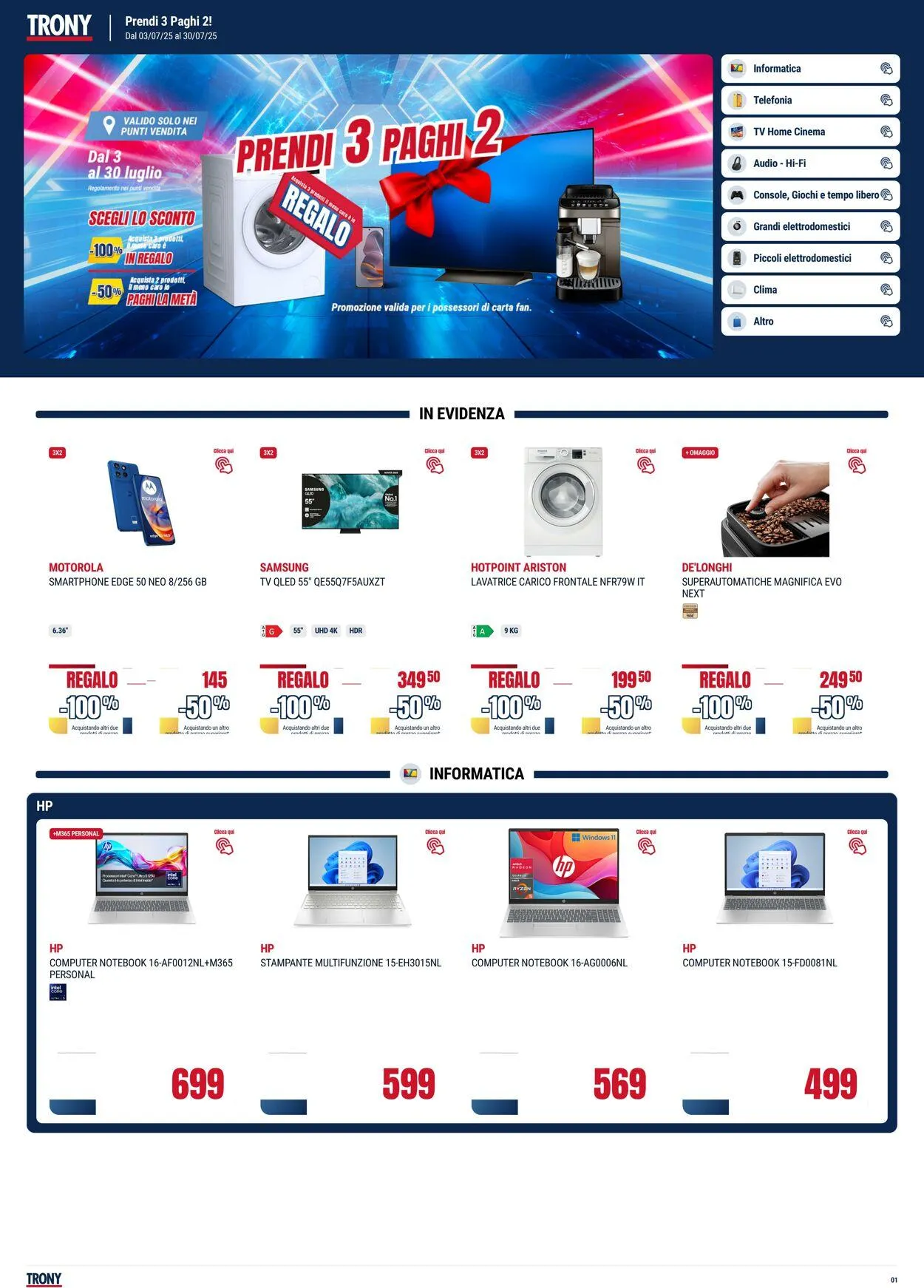 Trony - Napoli Volantino attuale da 3 luglio a 30 luglio di 2025 - Pagina del volantino 1