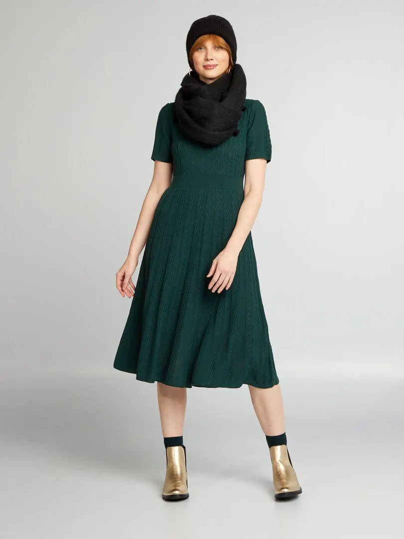 Maxi pull con motivo spigato - VERDE
