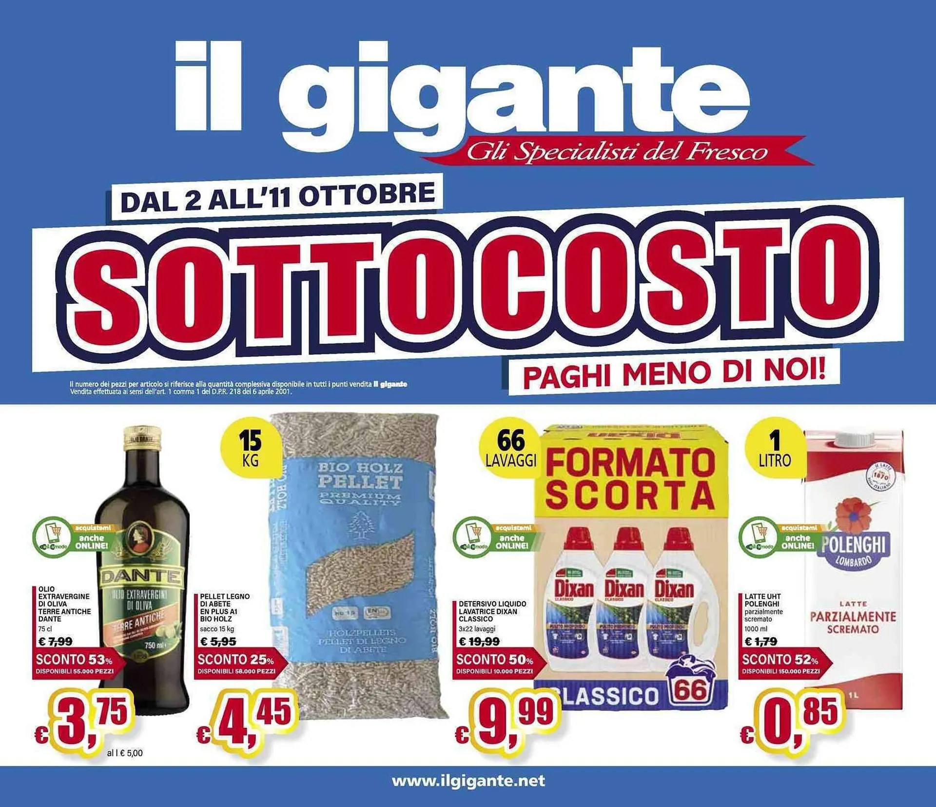 Volantino Il Gigante da 2 ottobre a 11 ottobre di 2025 - Pagina del volantino 1
