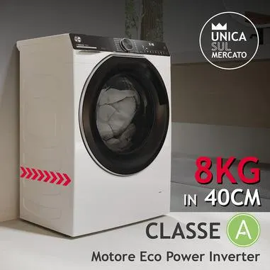 Hoover H-WASH 700 , Lavatrice Slim, 8kg, Clase A, 1400 giri, Blanco, H7W4 48MBC-S