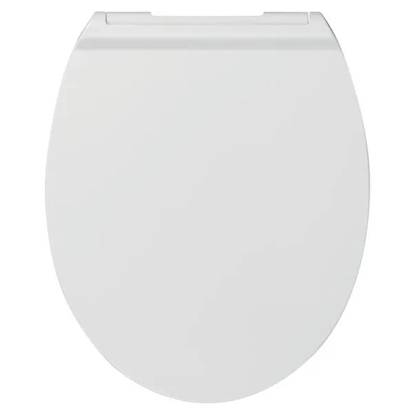 COPRIWATER UNIVERSALE OVALE SLIM IN TERMOINDURENTE BIANCO CON CERNIERE ACCIAIO SOFT CLOSE