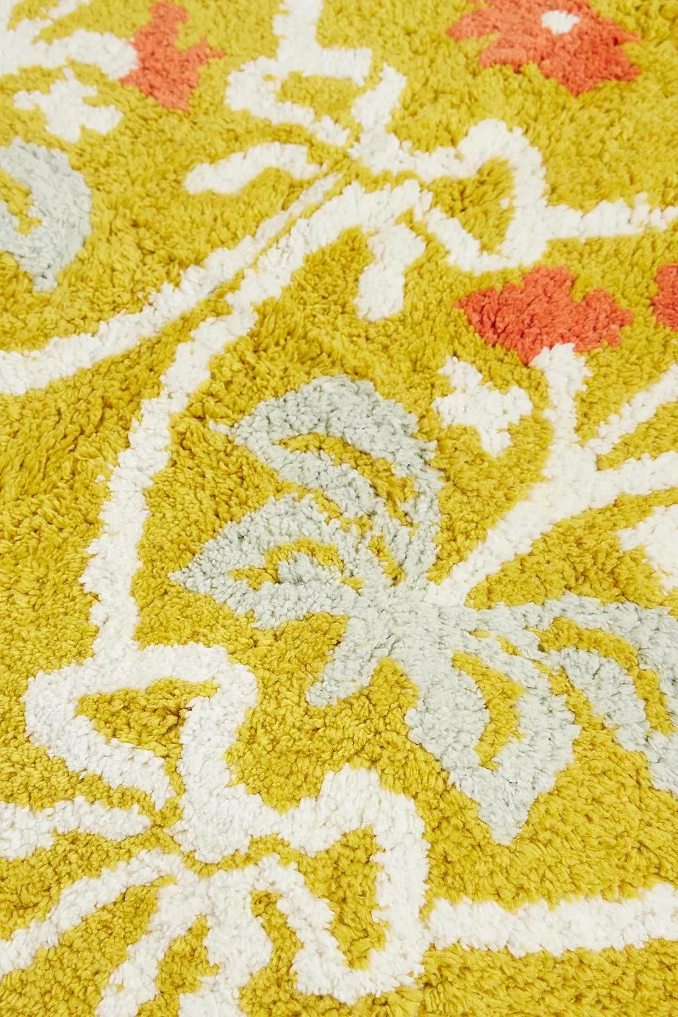 Tappetino da Bagno Damasco con Fiocco Senape