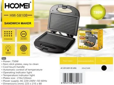 Hoomei - Piastra Tostiera Elettrica Per Toast 750W Hm-5810