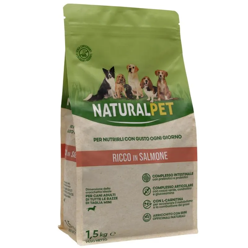 Naturalpet Dog Adult Mini ricco in Salmone 1,5 kg