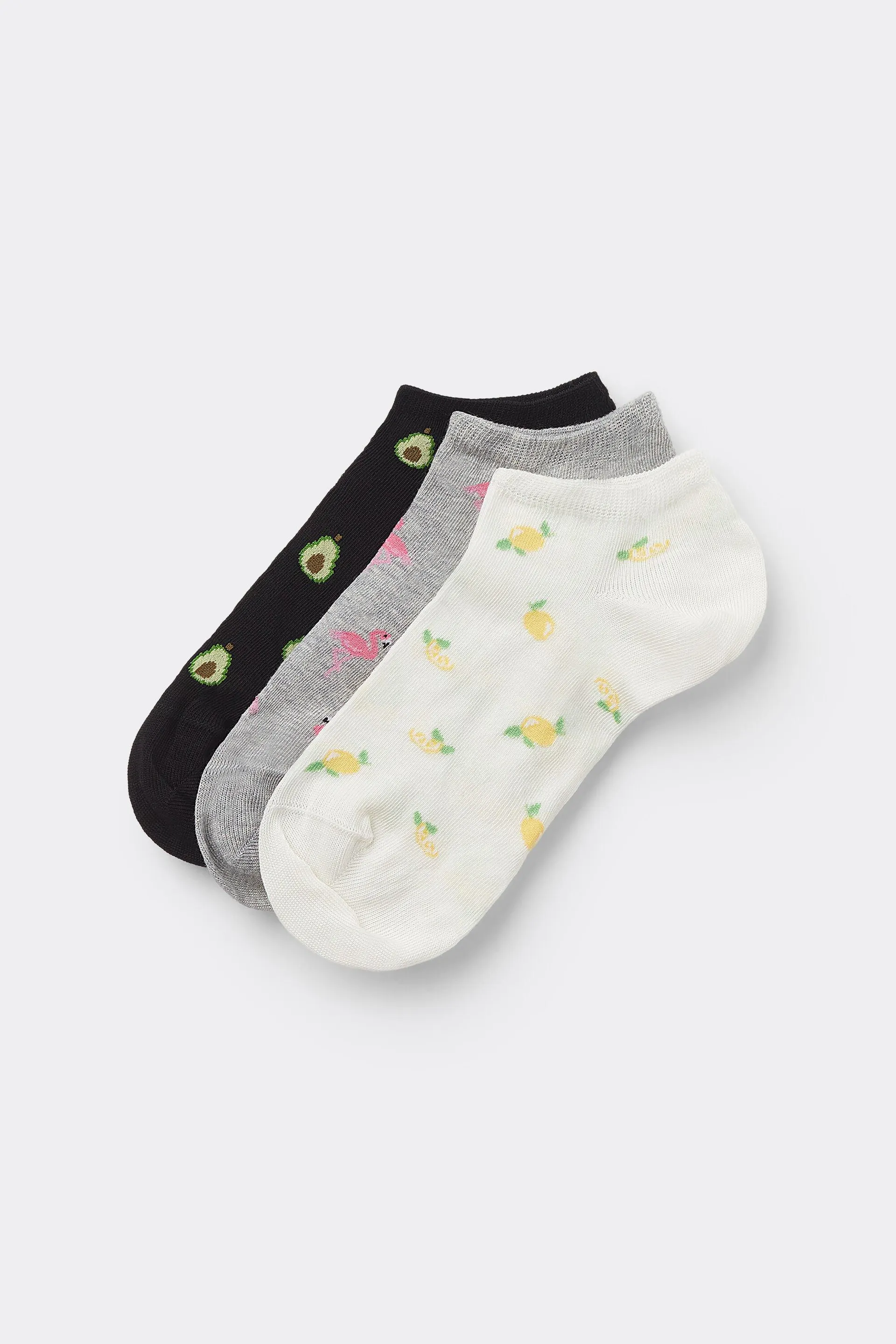 3 Paia Pedulini in Cotone Fantasia Donna