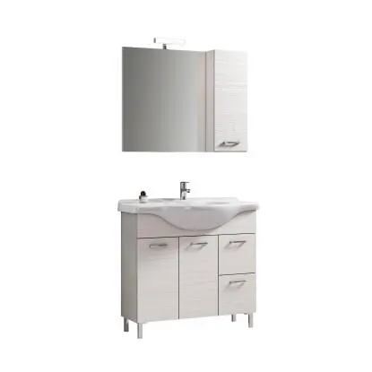 Mobile bagno composizione a terra Klara 87x93x50 cm bianco aralie