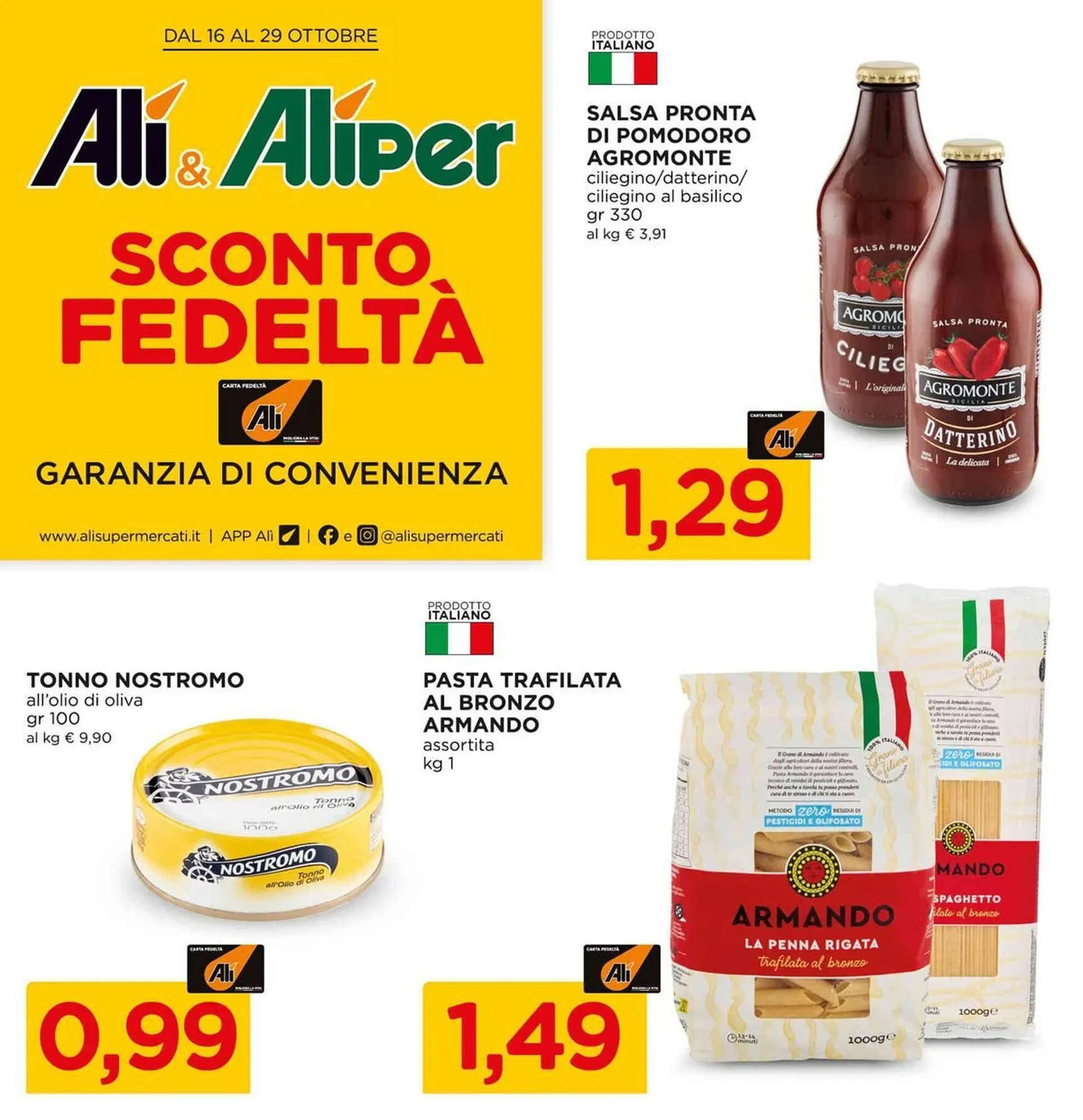 Volantino Alì Supermercati da 16 ottobre a 29 ottobre di 2025 - Pagina del volantino 1