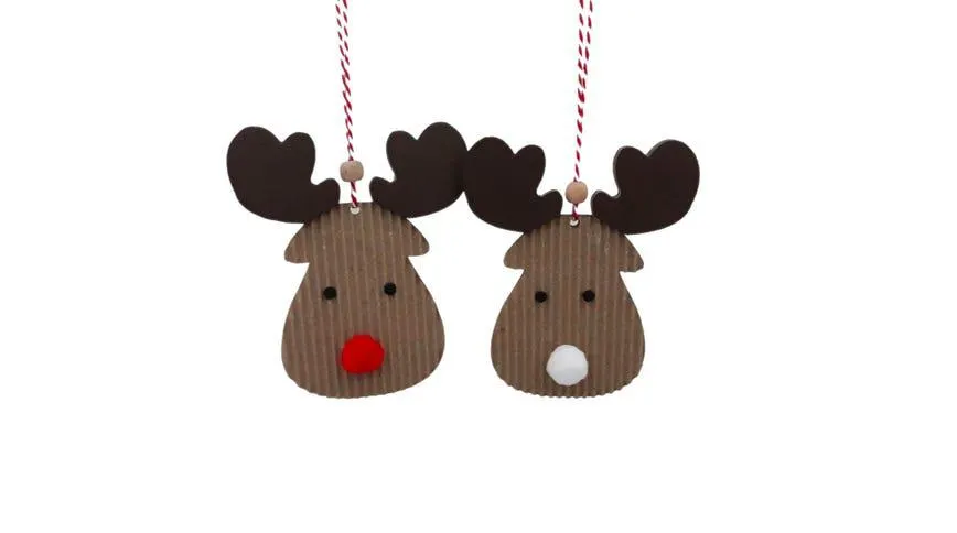 Renna decorazione natalizia in cartone 10 cm