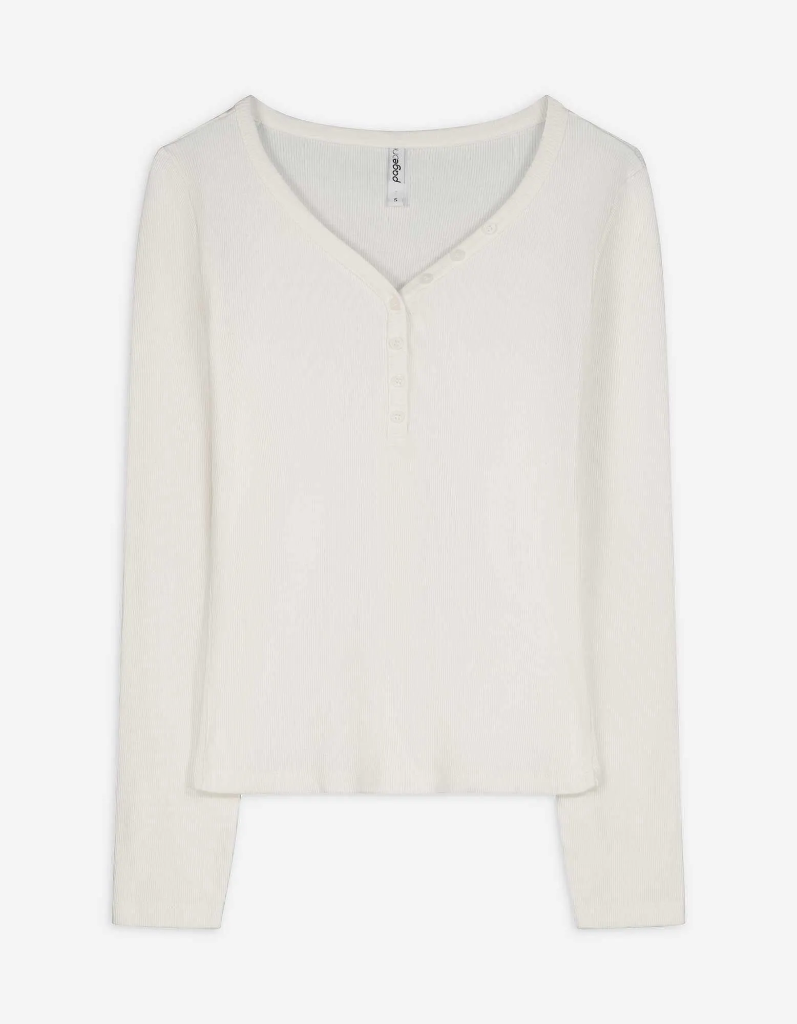 Maglia a manica lunga - Bottoni decorativi - bianco