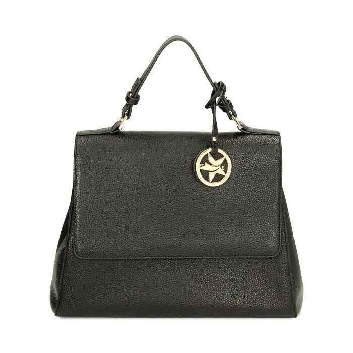 Borsa a mano in pelle nera