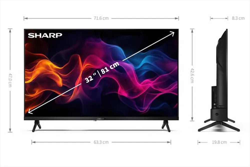 SHARP - Smart TV Q-LED FHD 32" 32GF3265E-Nero
