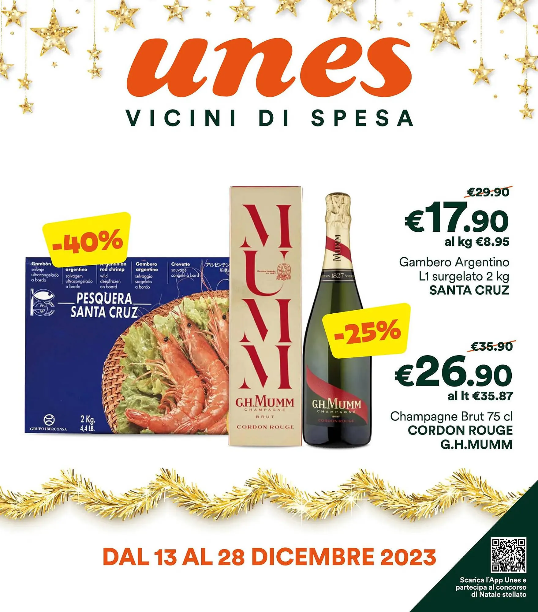 Volantino Unes da 13 dicembre a 28 dicembre di 2023 - Pagina del volantino 1