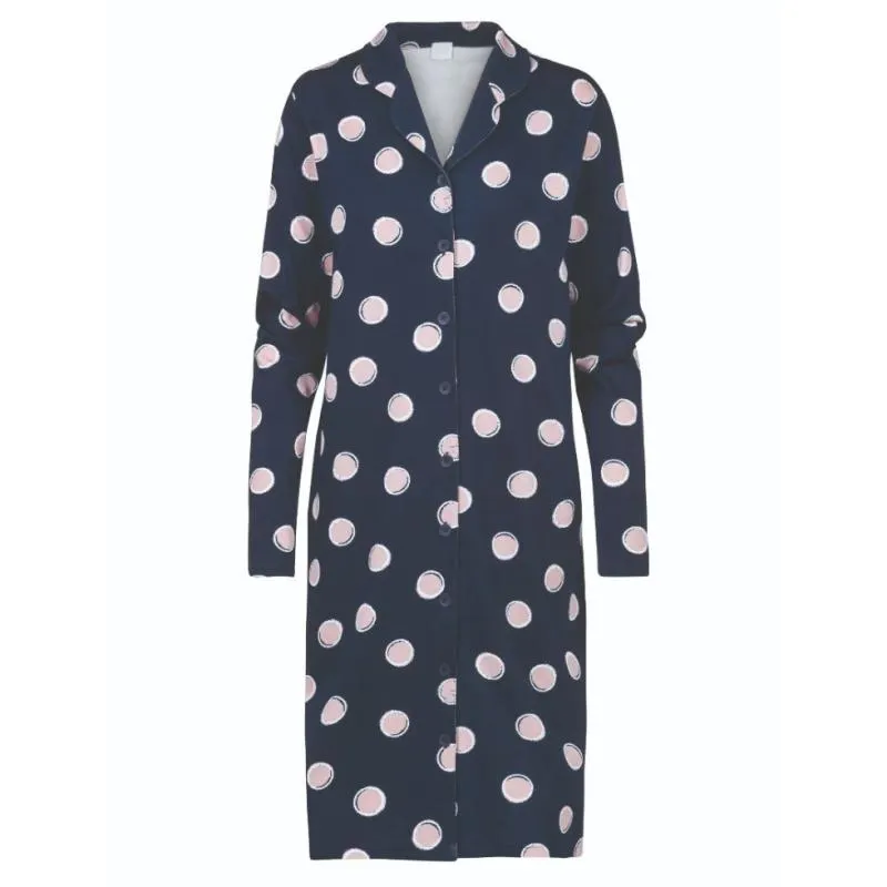 MEY-11219-408- Camicia da notte in cotone interlock serie Sabina - Night Blue