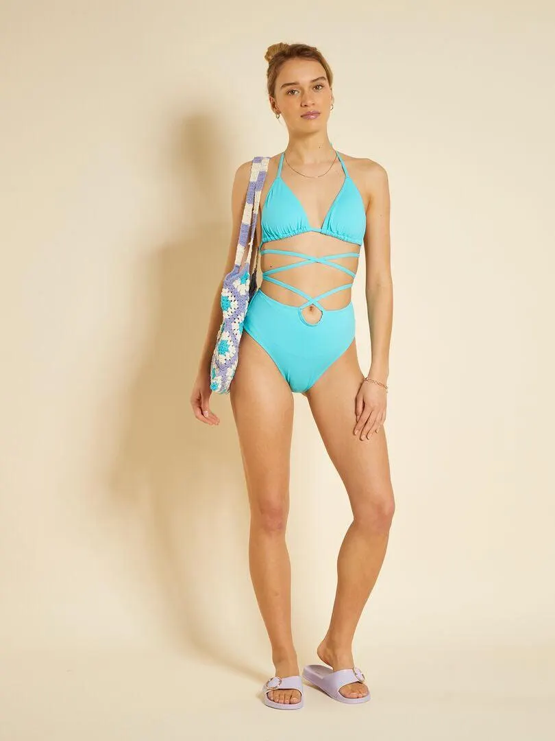 Reggiseno bikini a triangolo - blu curacao