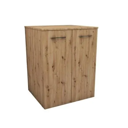 Mobile bagno a terra coprilavatrice con 2 ante 70x63x89 cm effetto legno rovere