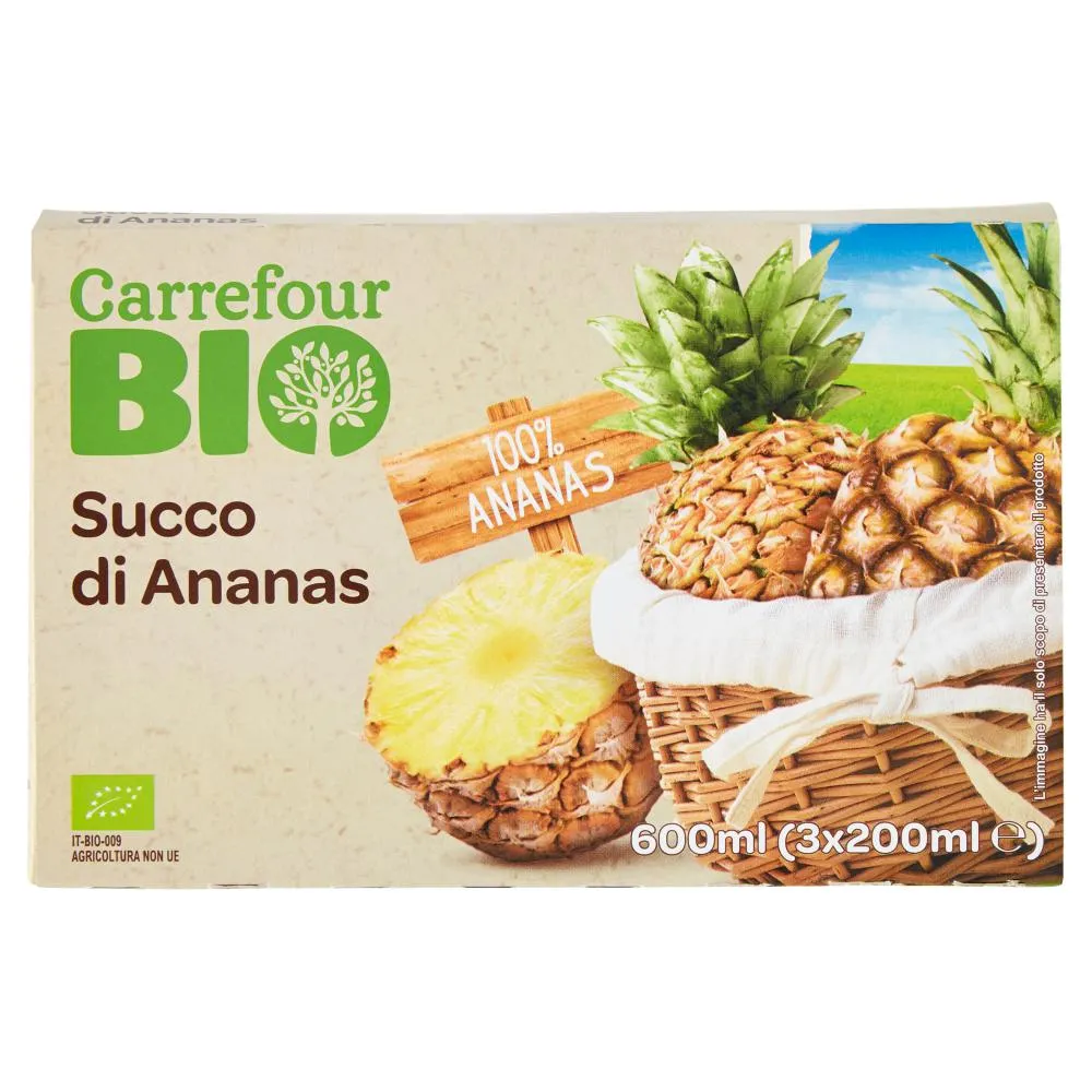 Carrefour Bio Succo di Ananas 3 x 200 ml