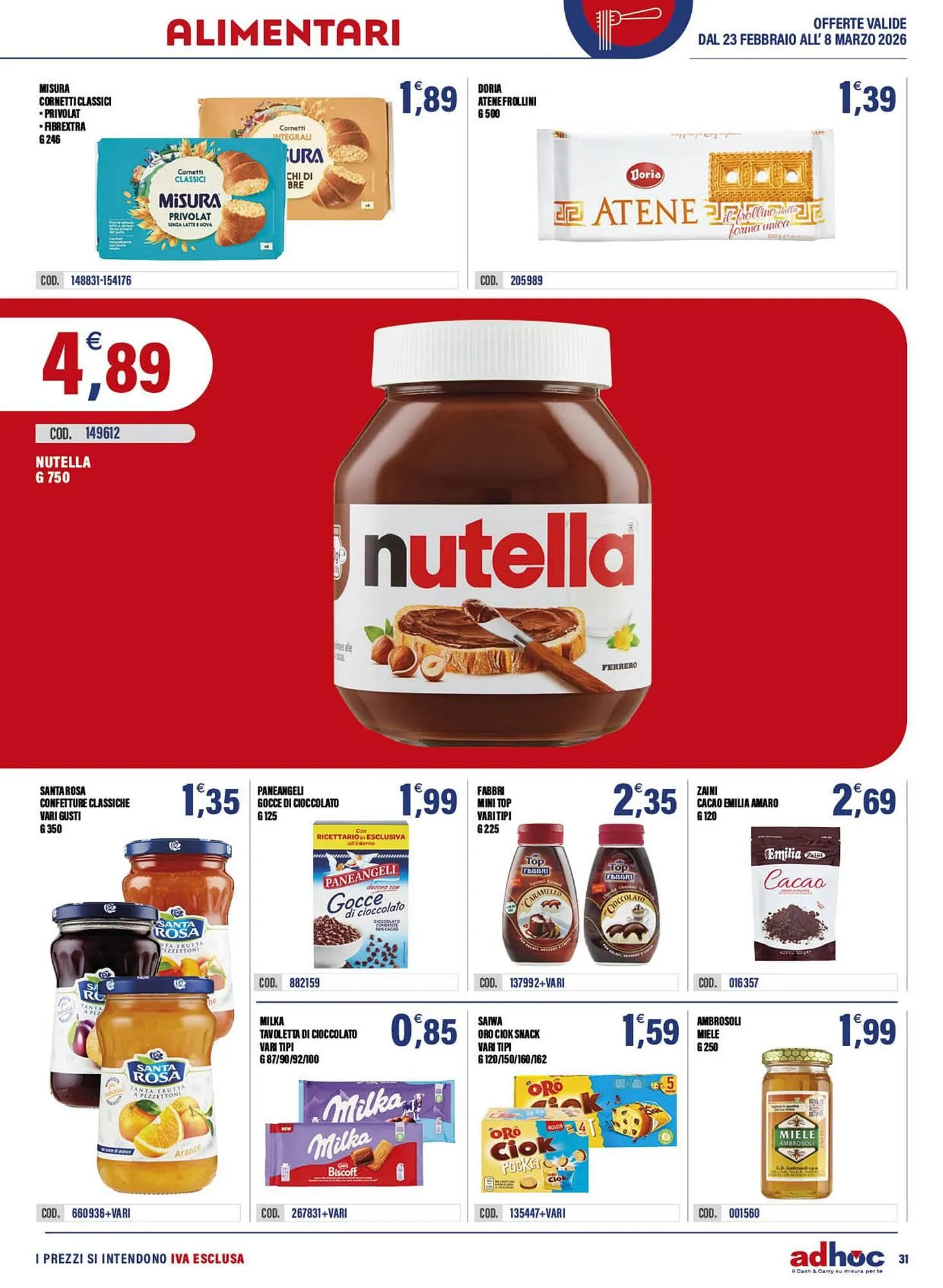 Volantino Adhoc da 23 febbraio a 8 marzo di 2026 - Pagina del volantino 31