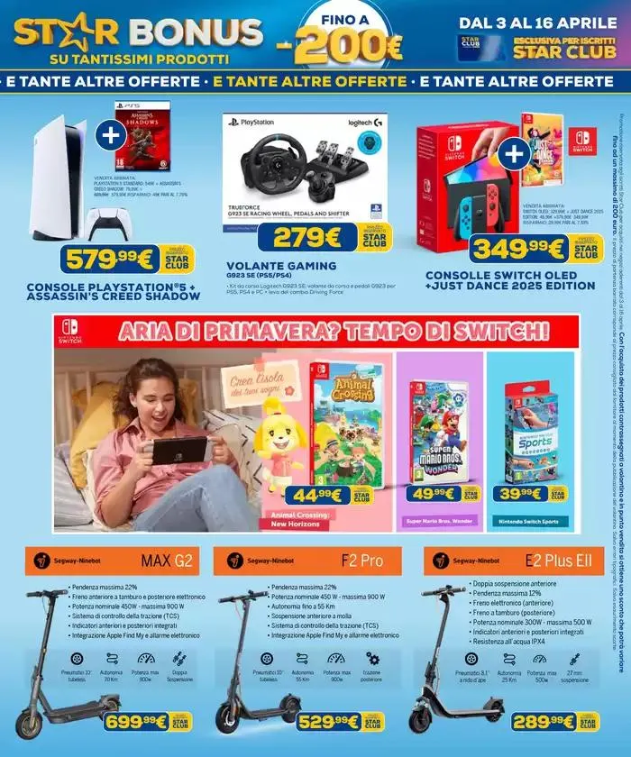 Star bonus -200€ su tantissimi prodotti da 3 aprile a 16 aprile di 2025 - Pagina del volantino 9