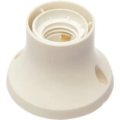 Portalampada E27 da parete con base dritta bianco