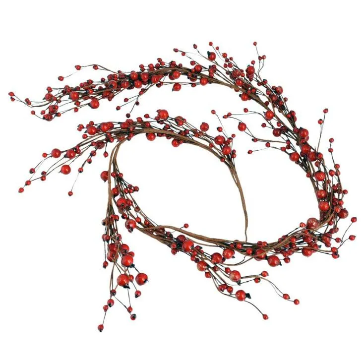 Ghirlanda di bacche artificiali rosse, 125 cm