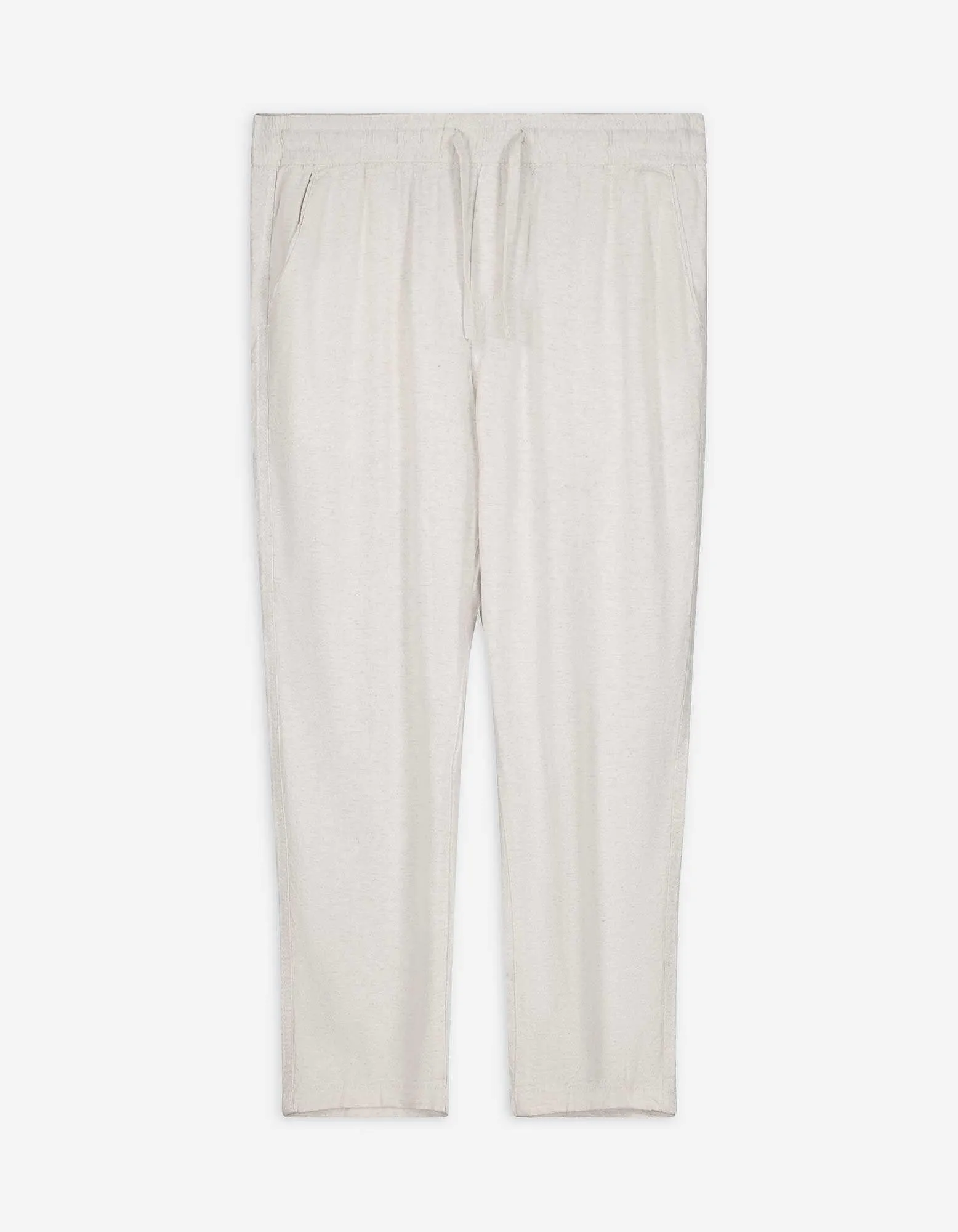 Pantaloni - Misto lino - bianco