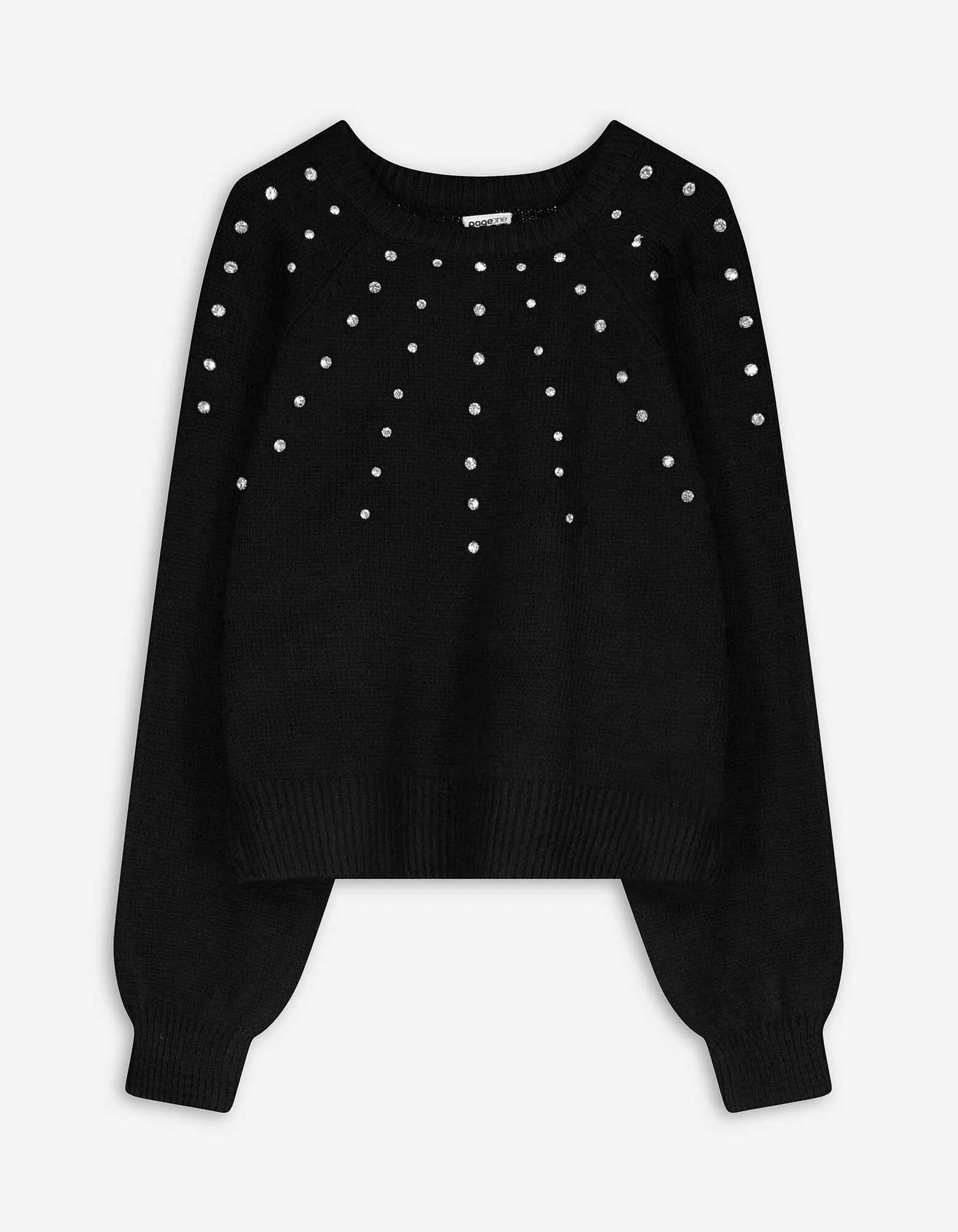 Maglione - Pietre decorative - nero