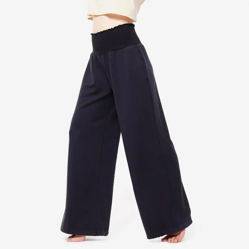 Pantaloni tuta donna yoga oversize traspiranti neri