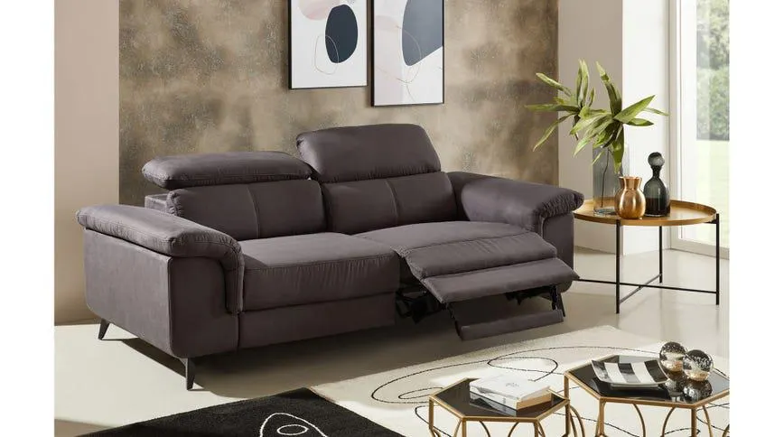 Canova divano relax 3 posti in tessuto antracite