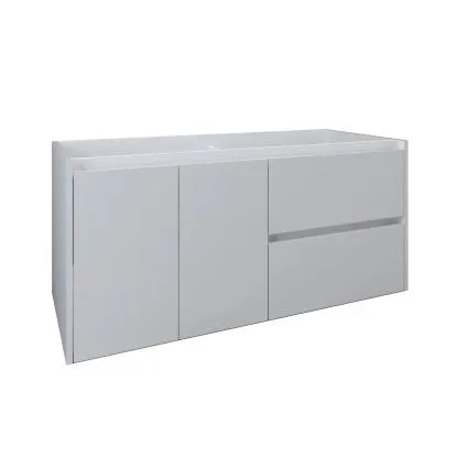 Mobile bagno lavabo sospeso Garda 120x50 cm bianco lucido