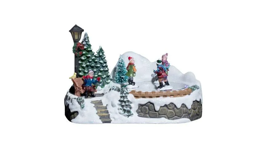 Scenetta Hockey decorazione natalizia LED