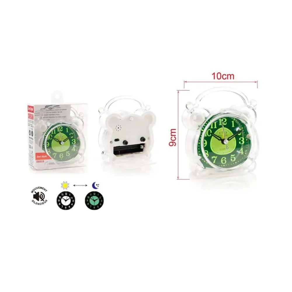 Sveglia in plastica trasparente 9x10x4.2cm