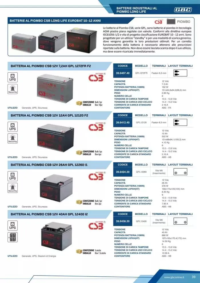 Catalogo Batteries and Power da 7 marzo a 31 dicembre di 2025 - Pagina del volantino 39