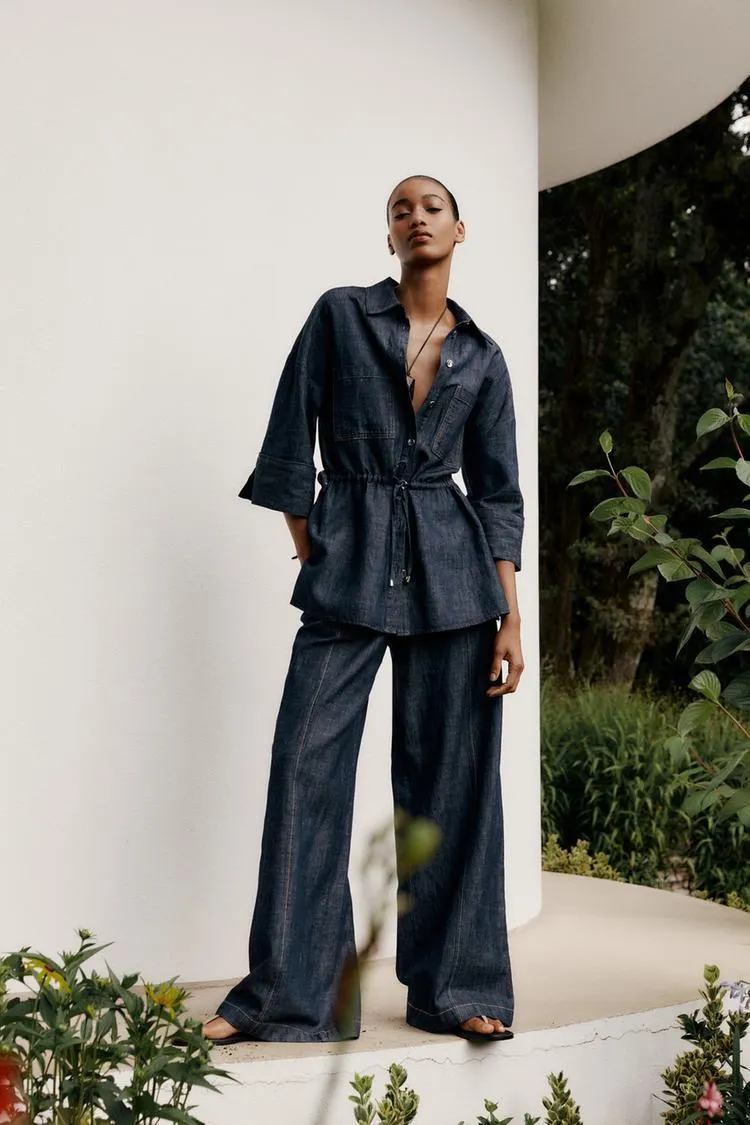 PANTALONI LARGHI IN LINO