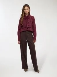 Camicia a righe con fiocco Var bordeaux