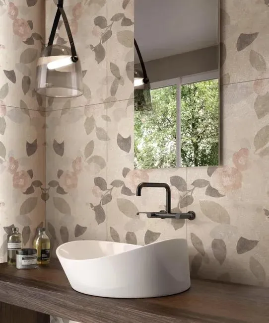 Piastrella da pavimento e rivestimento interno 60 x 120 cm Sp. 9 mm rettificato Essenza Decoro in gres porcellanato smaltato opaco beige traffico intenso (pei 4/5) R9 1.44 mq