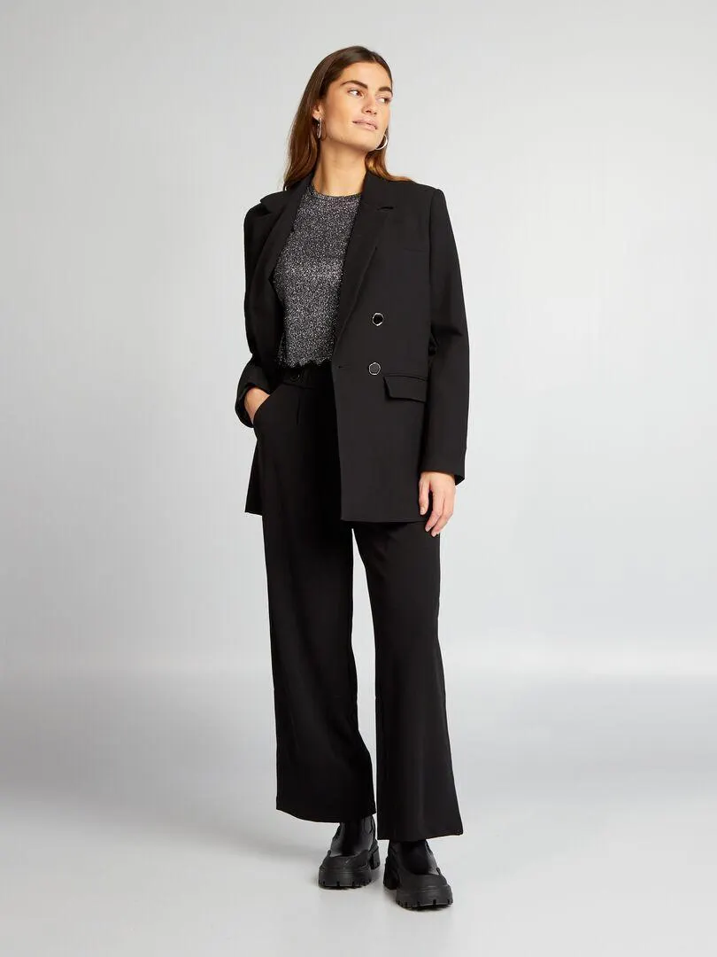 T-shirt in maglia soffice - GRIGIO