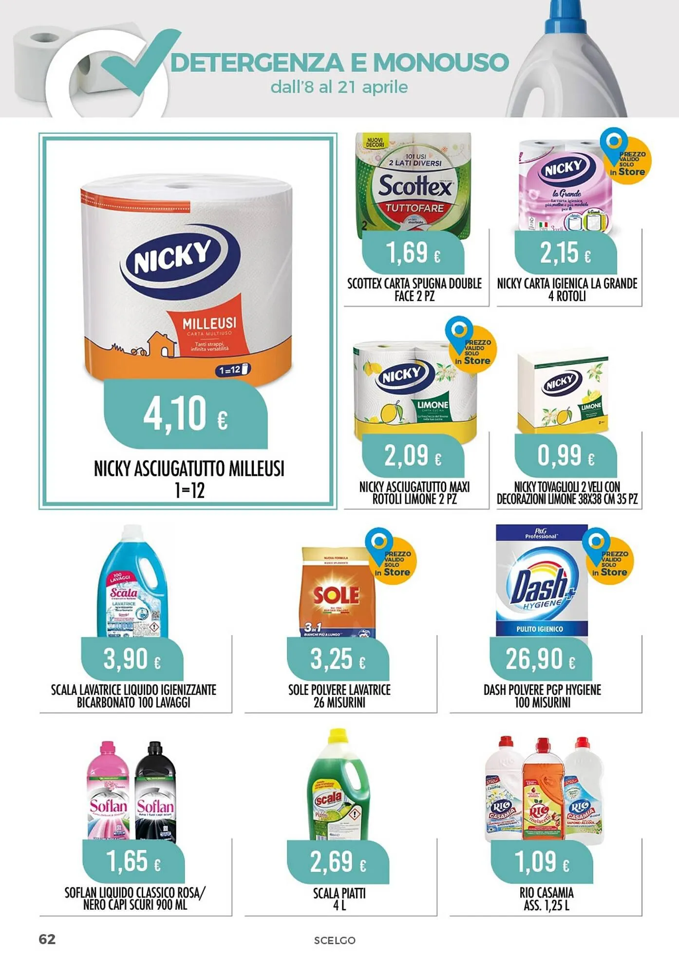 Volantino Scelgo da 8 aprile a 21 aprile di 2024 - Pagina del volantino 62