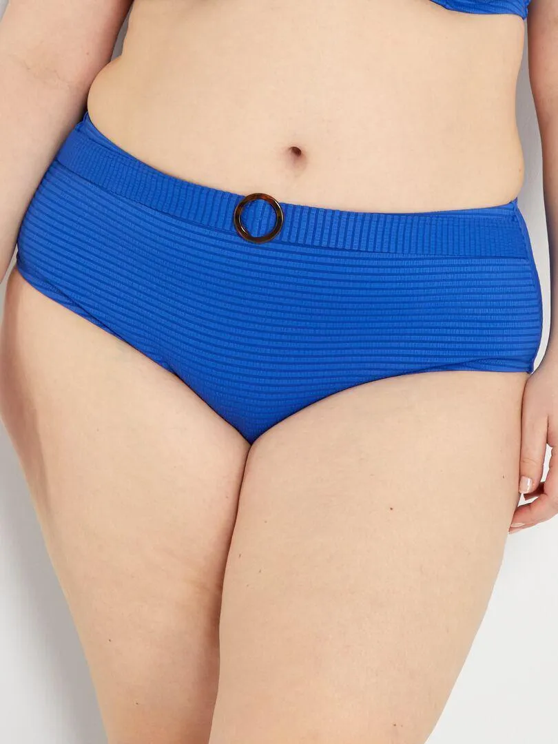 Slip bikini a vita alta - blu